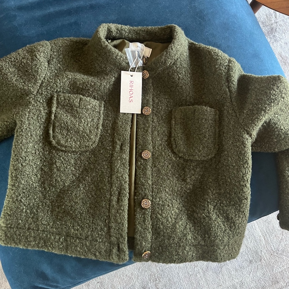 RIHOAS Fluffy metal boucle jacket